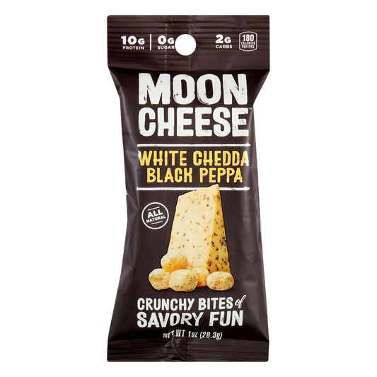 Moon Cheese Cheese Snack White Cheddar Black Pepper 1 Oz (Pack of 12)