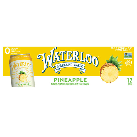 Waterloo Sparkling Water Pineapple 144 FO (Pack of 2)