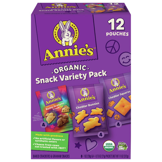 Annies Homegrown Cookie Cracker Variety Pack 11 oz (Pack of 6)