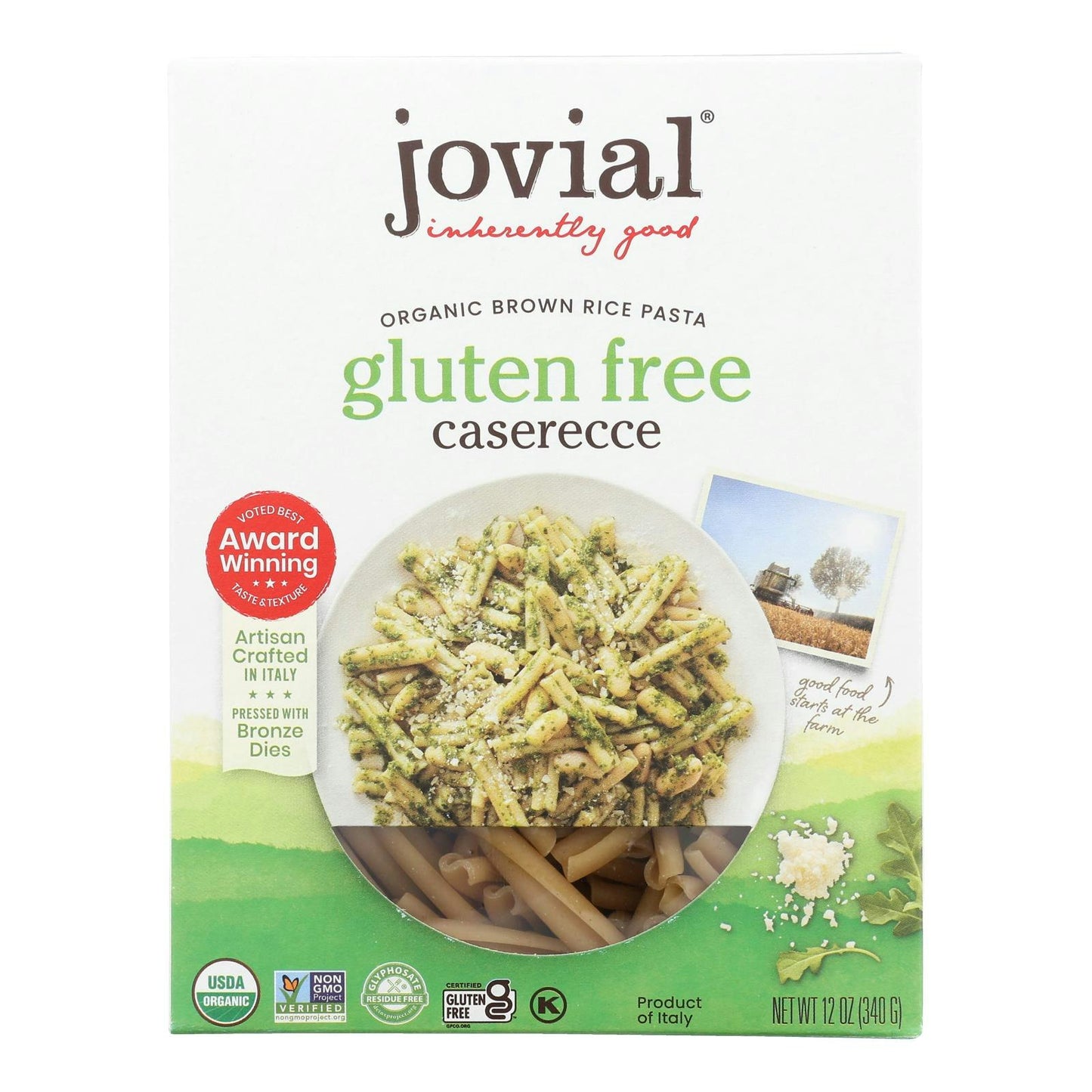 Jovial - Gluten Free Brown Rice Pasta 12 oz (Pack of 12)