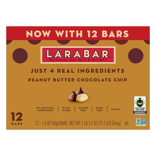 Larabar Bars Peanut Butter Chocolate Chip 12Pk 19.2 Oz (Pack Of 6)