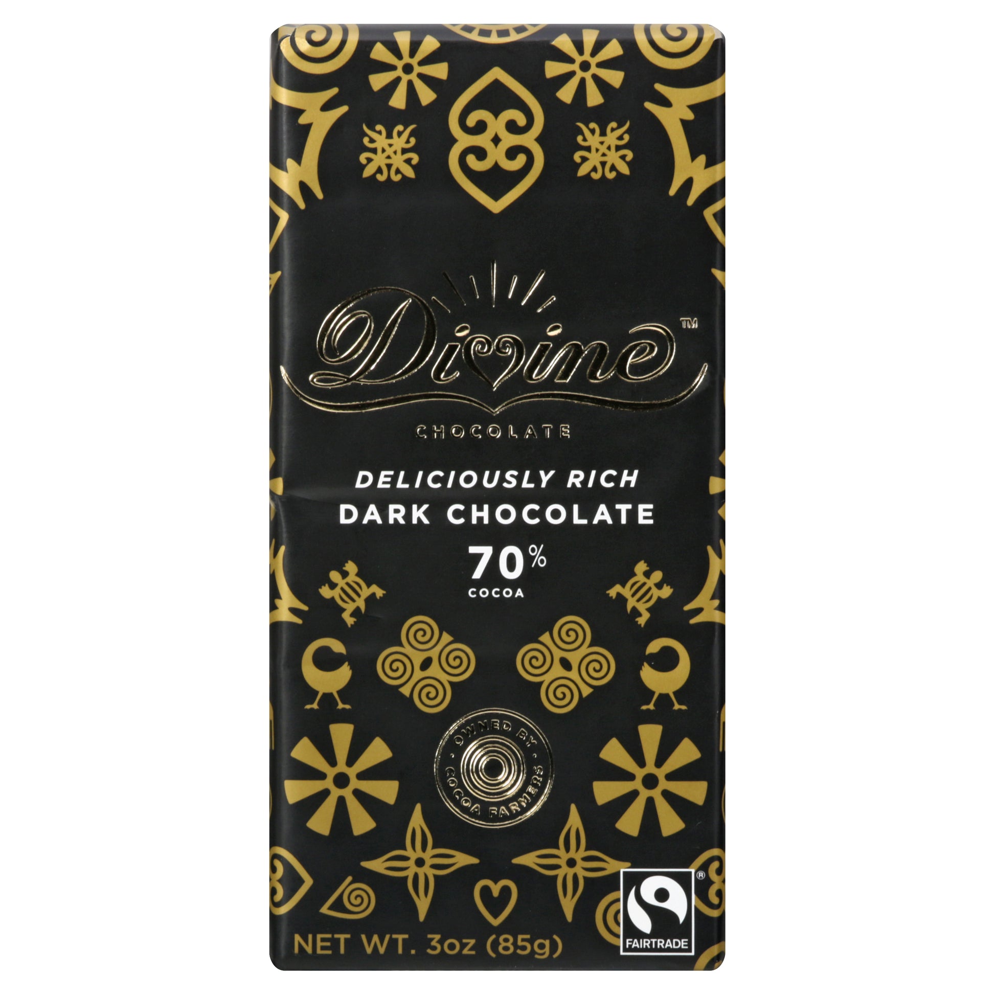 Divine Chocolate Chocolate Bar Dark 70 3 oz (Pack Of 12)