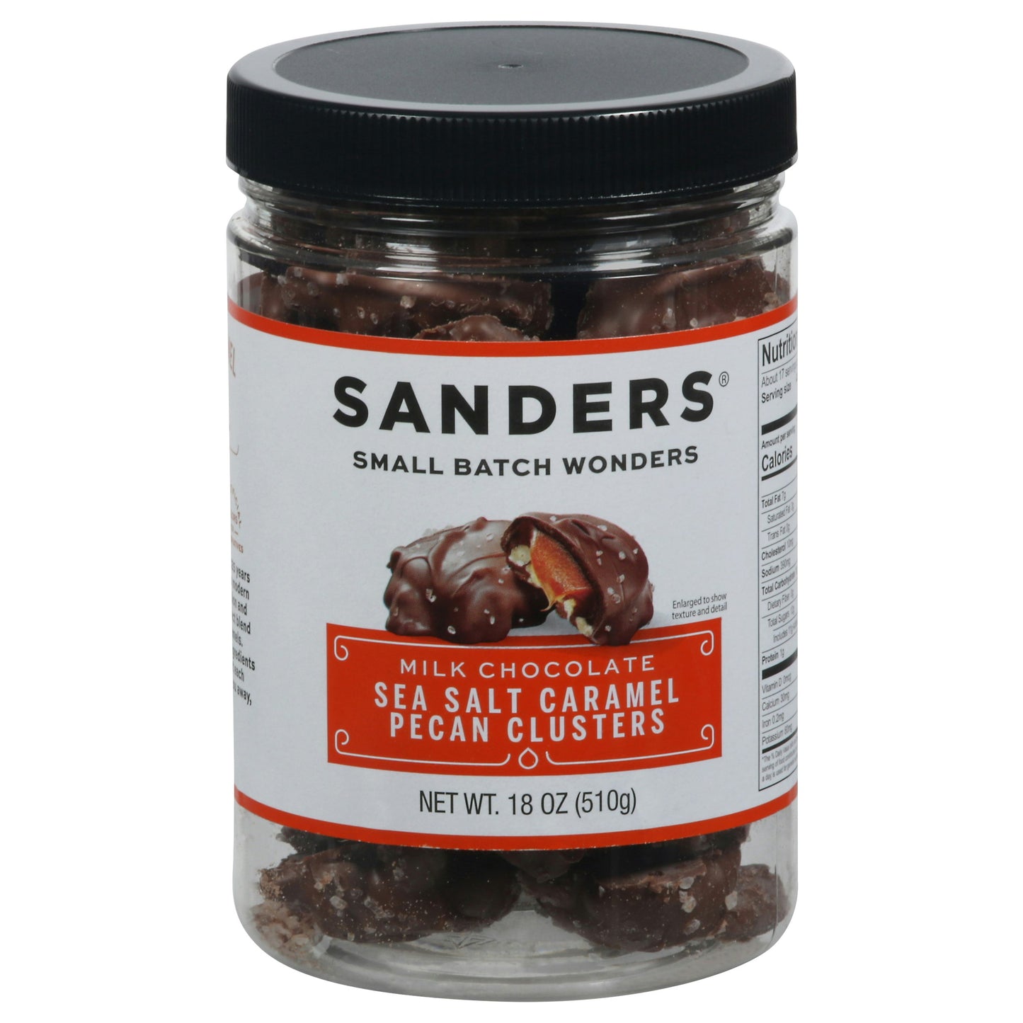 Sanders Clusters Milk Chocolate Sea Salt Caramel 18 Oz (Pack of 6)