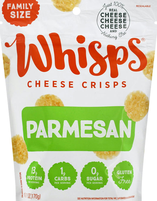 Whisps Parmesan Cheese Crisps Family Size - 6 OZ (Pack of 9)