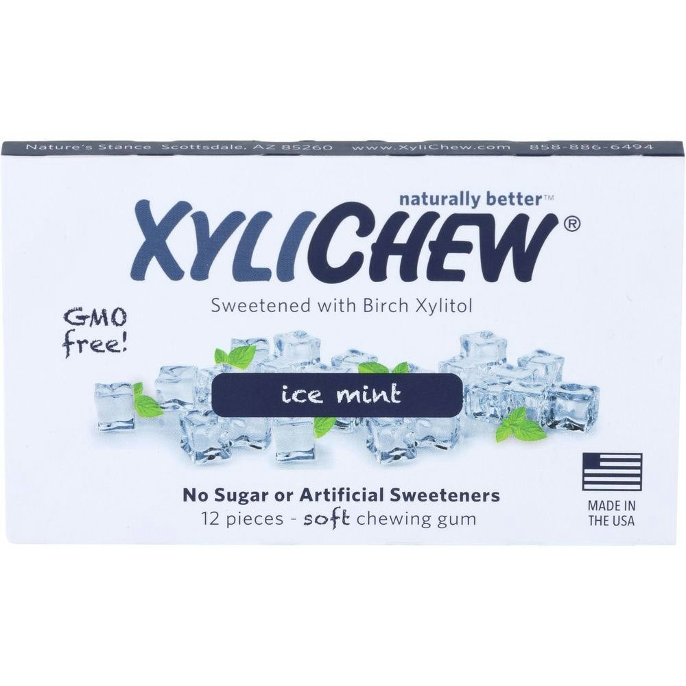 Xylichew Sugar Free Ice Mint Chewing Gum - 12 count (Pack of 24)