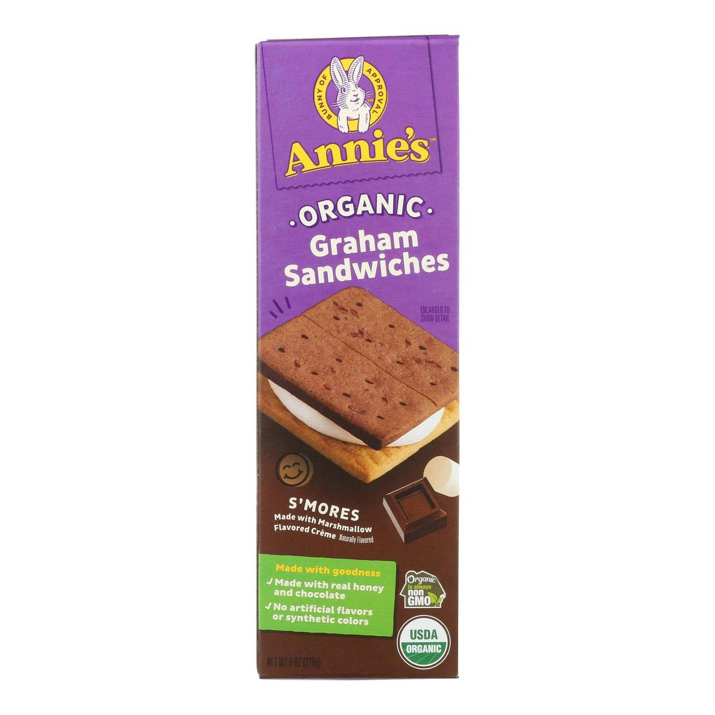 Annie's Homegrown - Graham Sandwich Smores 8 Oz (Pack of 6)