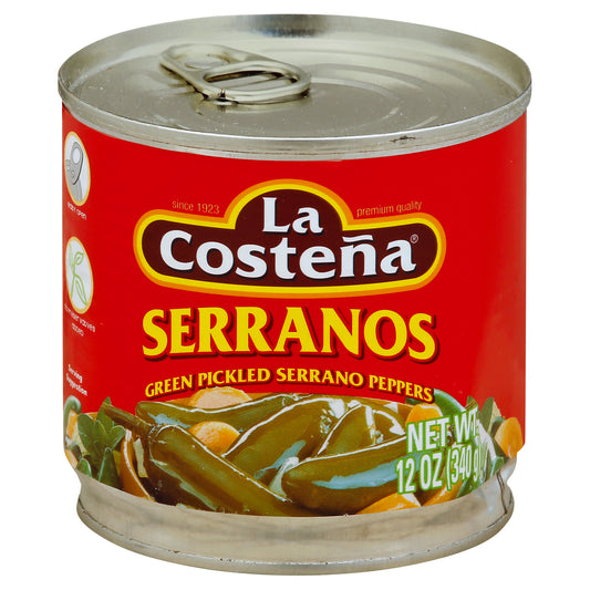 La Costena Pepper Serrano 12 Oz (Pack Of 12)