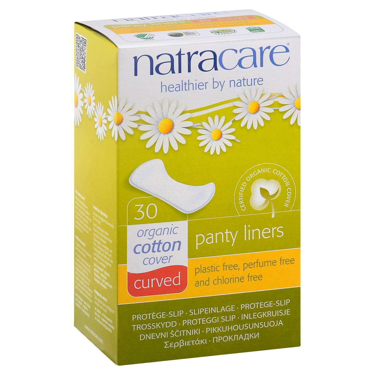 Natracare Panty Liner Curved 30 Pieces (Pack Of 4)