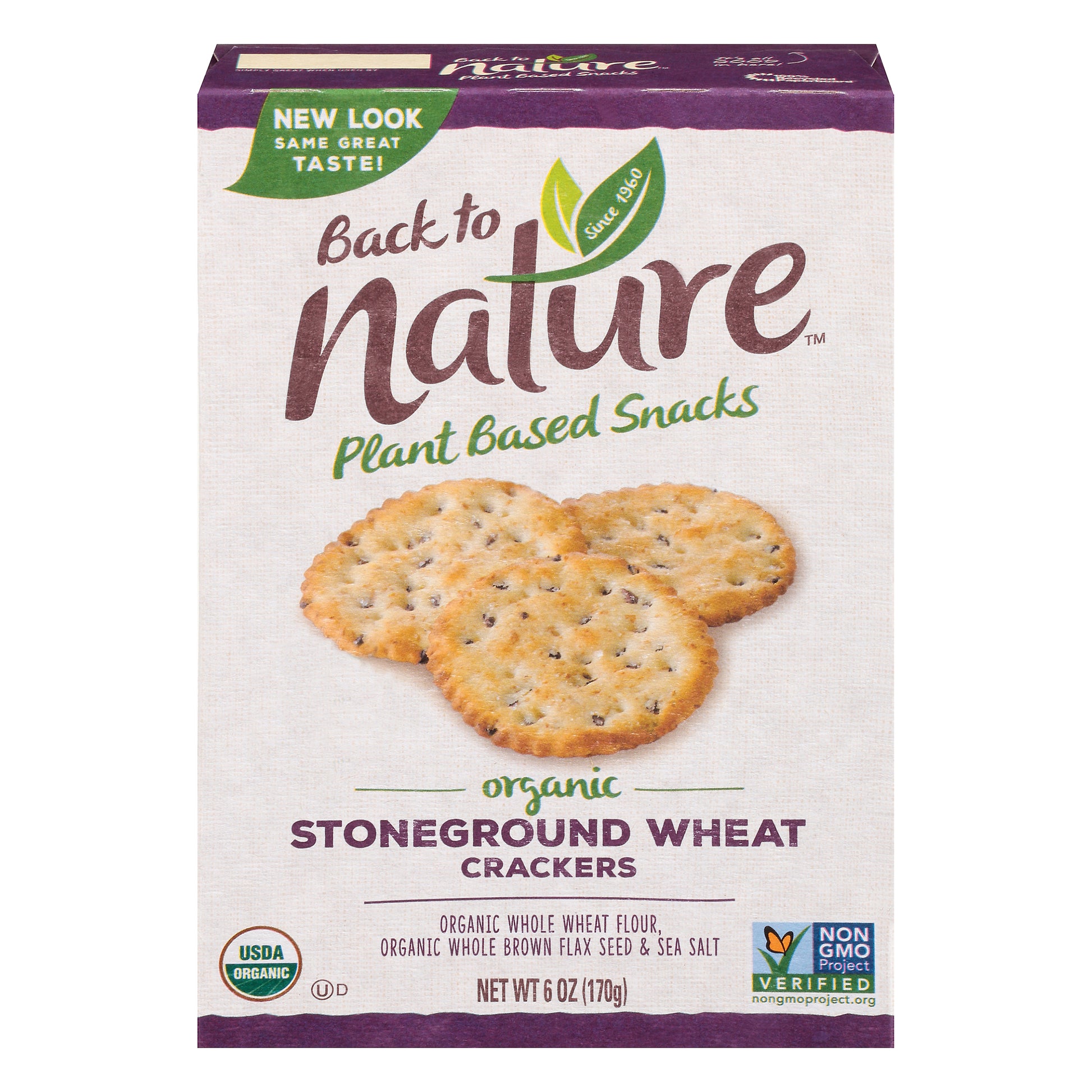 Back To Nature Cracker Stonegrnd White 6 oz (Pack Of 6)