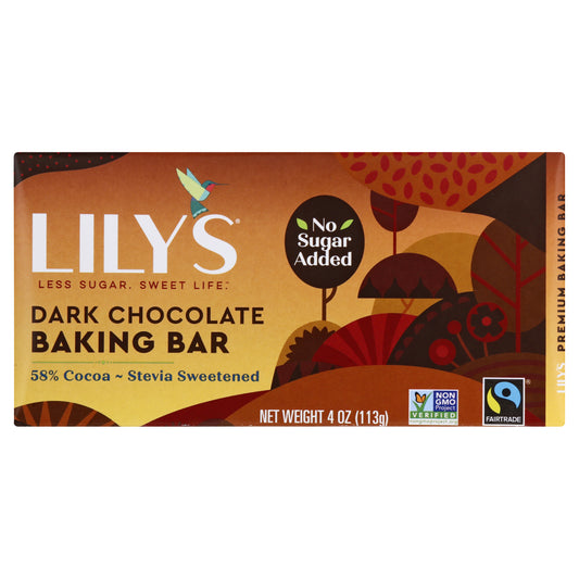 Lilys Sweets Bar Baking Stevia Sweetened 4 oz (Pack Of 12)