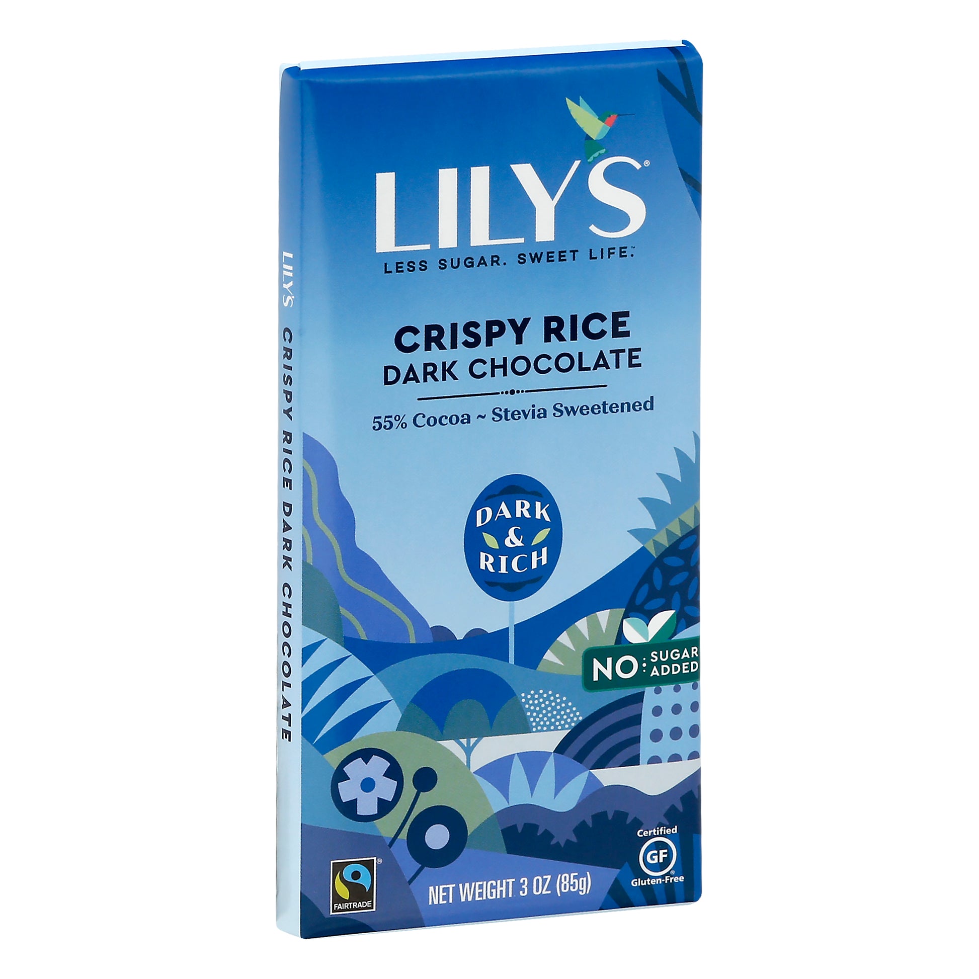 Lilys Sweets Chocolate Bar Dark Crispy Rice 3 oz (Pack Of 12)