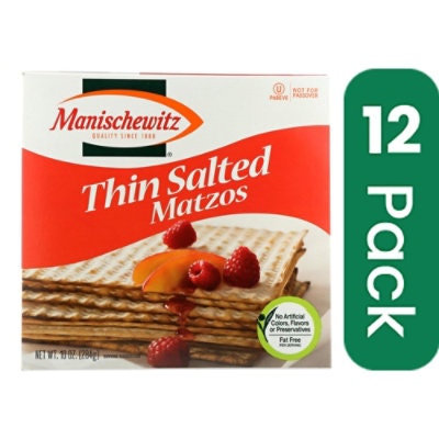 Manischewitz Specialty Food Thin Matzo Salted - 10 oz (Pack of 12)