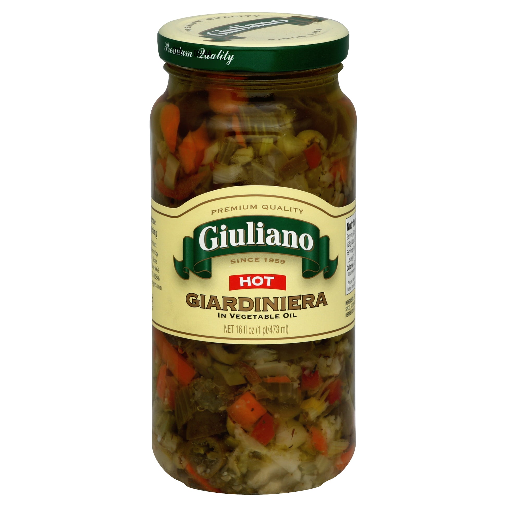 Giuliano Giardiniera Hot In Oil 16 oz (Pack Of 6)