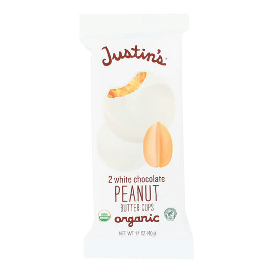 Justins Peanut Butter Cups White Chocolate Organic - 1.4 oz (Pack of 12)