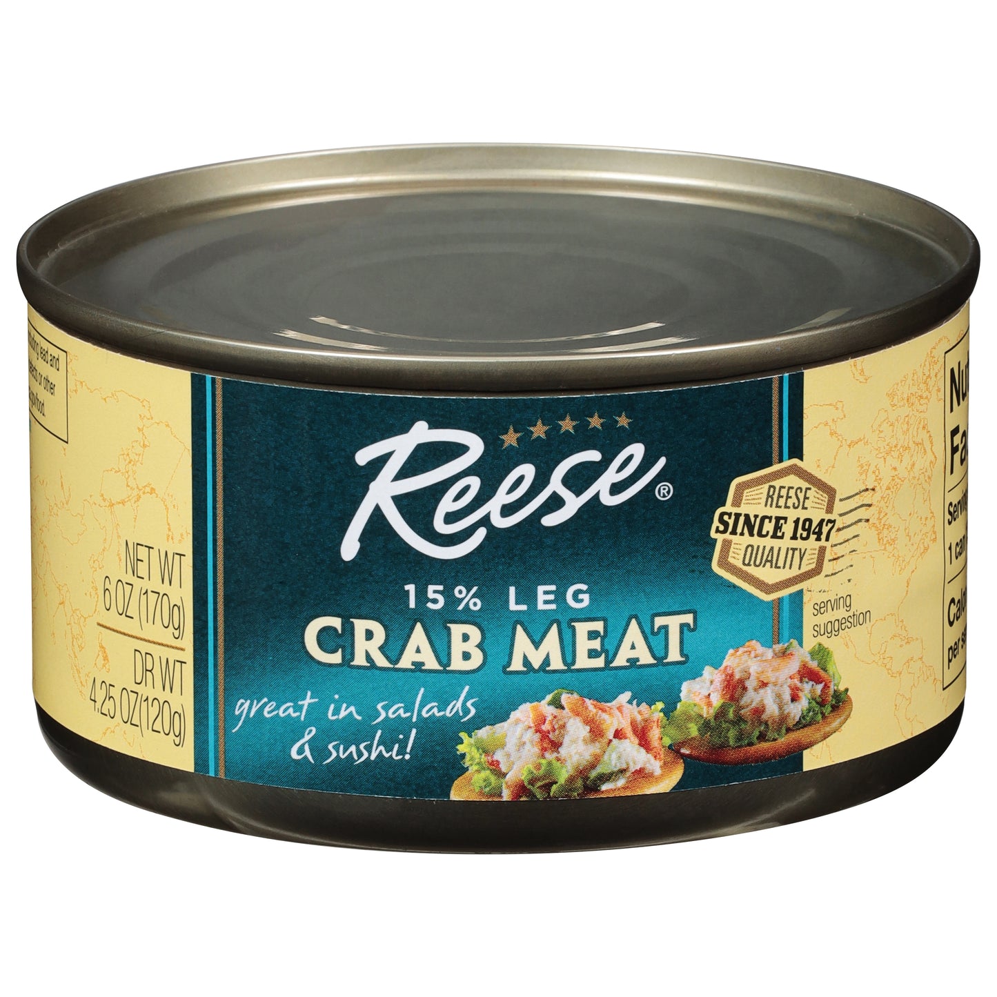 Reese Crabmeat Fancy 15% Leg 6 oz (Pack Of 12)