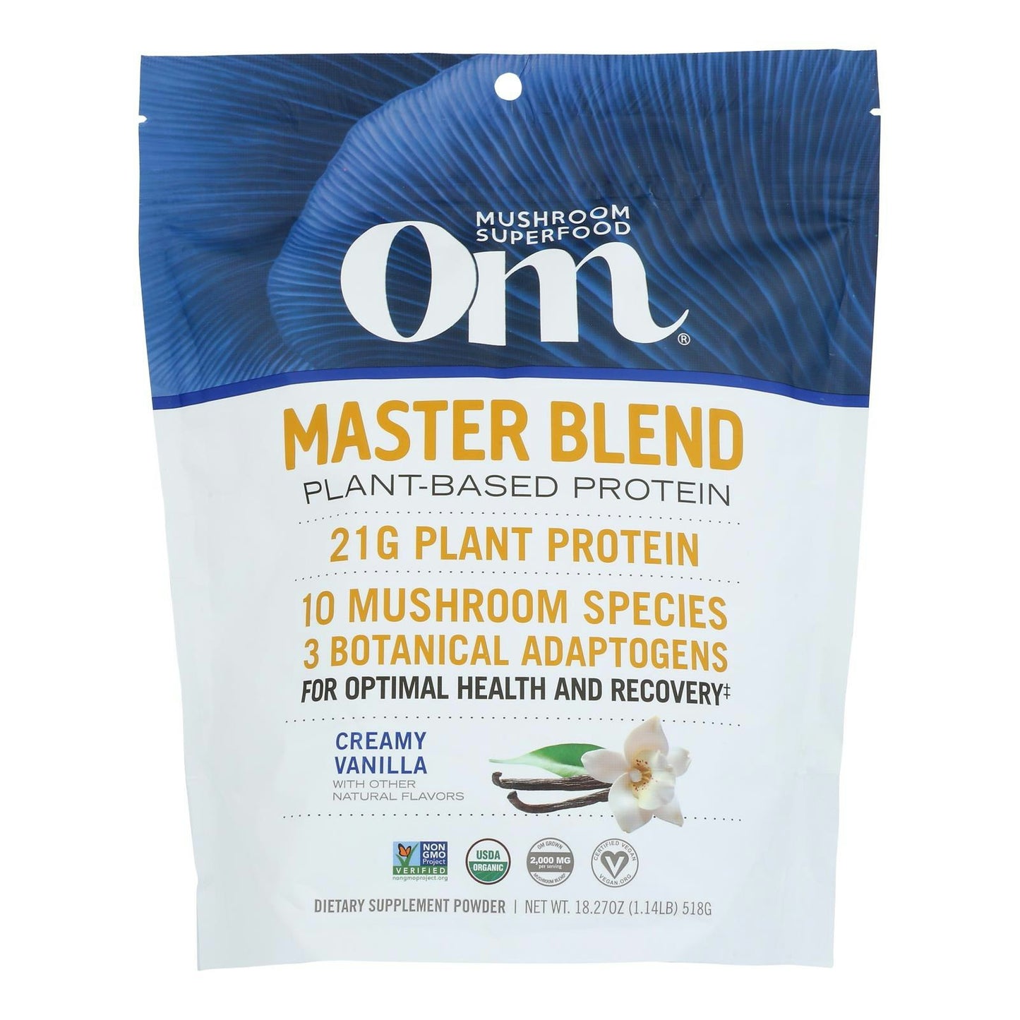 Om - Protein Powder Vanilla Organic - 18.27 oz