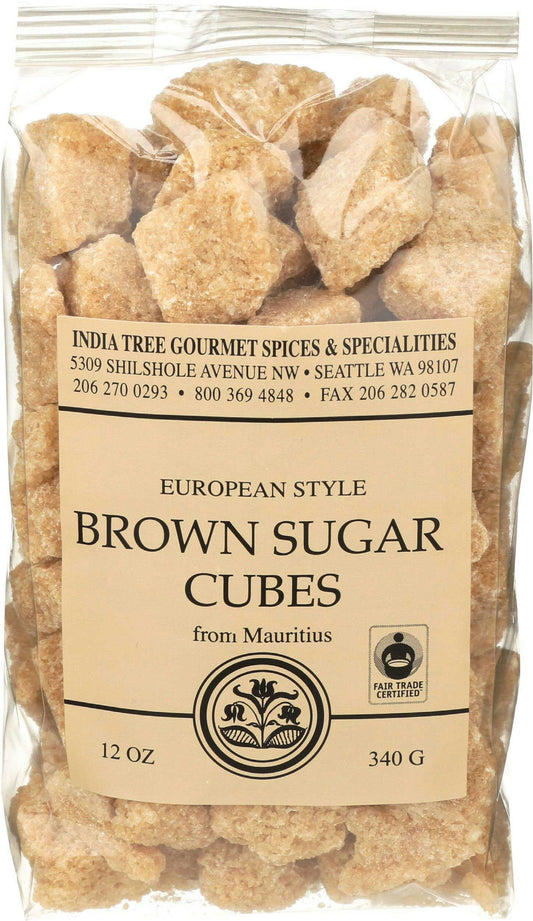 India Tree European Style Brown Sugar Cubes 12 Oz Pack of 6