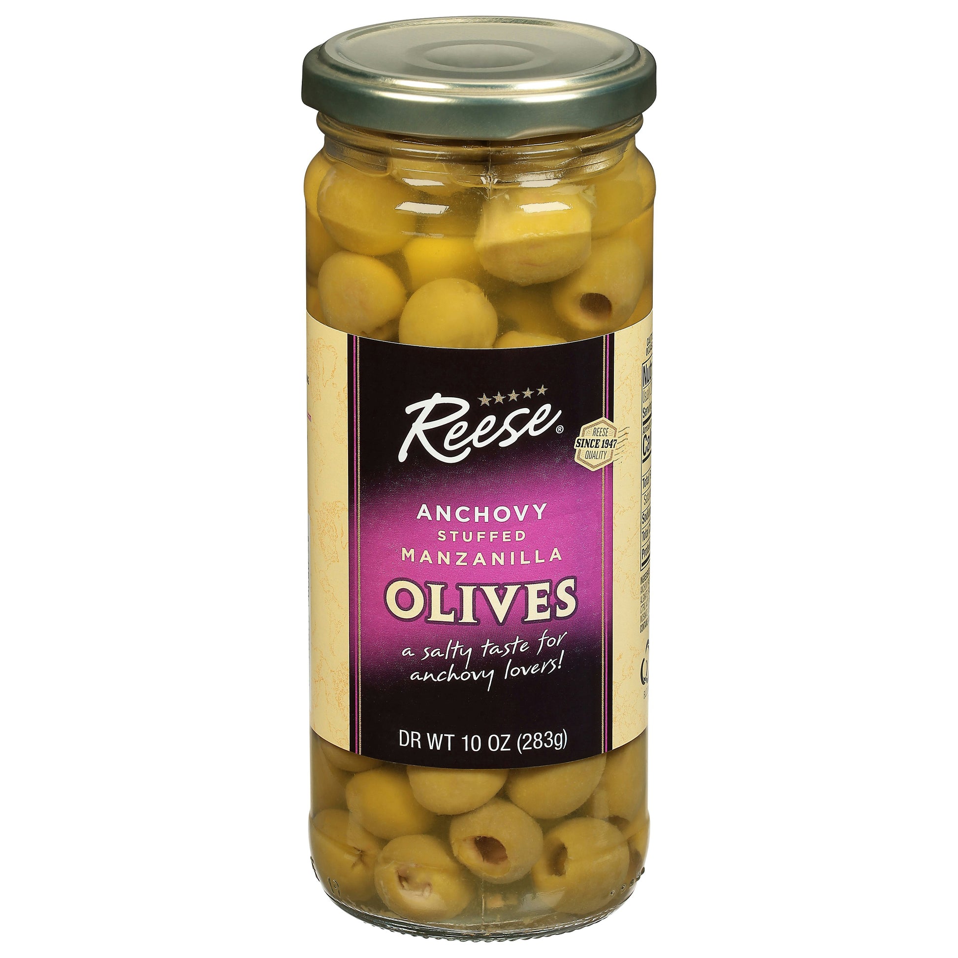 Reese Olive Stuffed Anchovy 10 oz (Pack of 12)