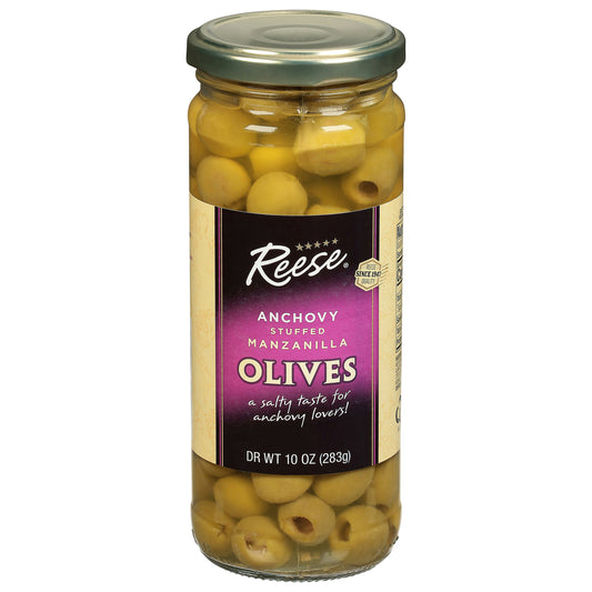 Reese Olive Stuffed Anchovy 10 oz (Pack of 12)