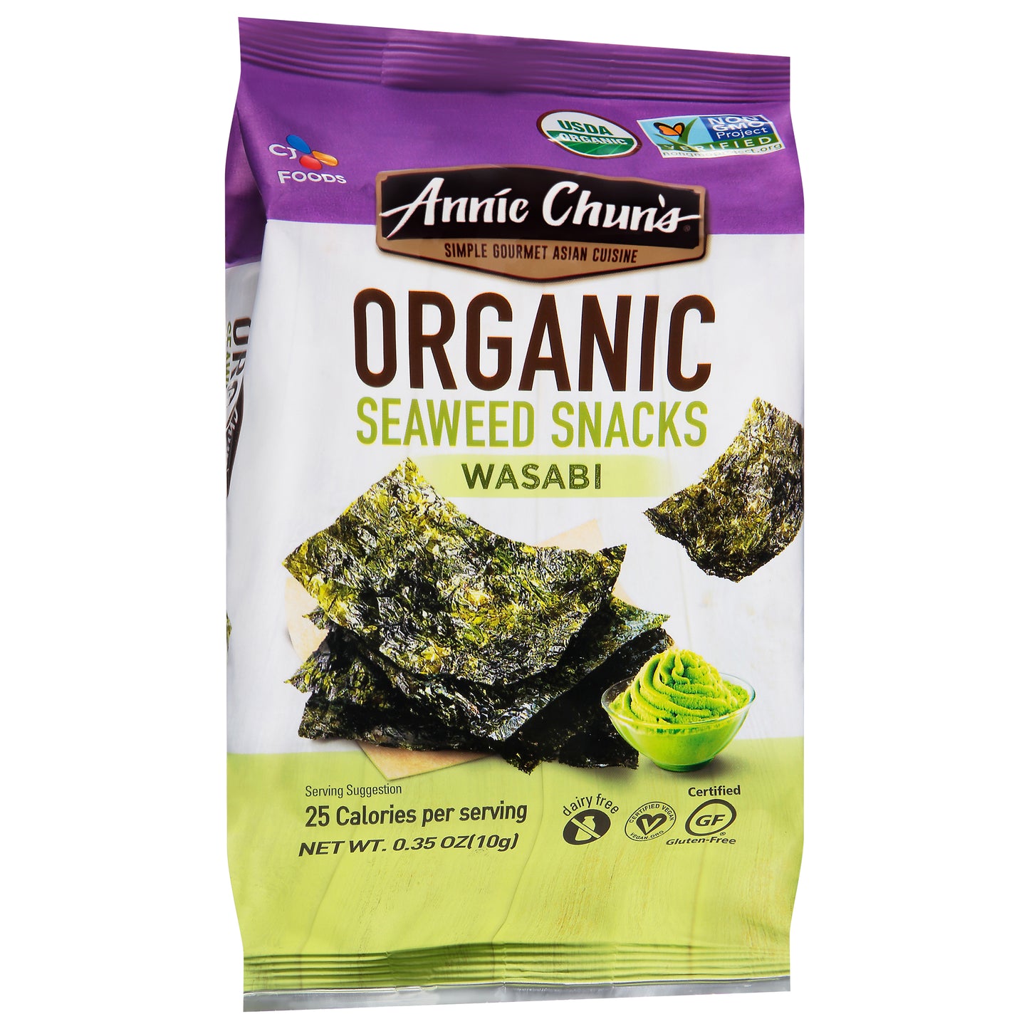 Annie Chuns Snack Seaweed Wasabi Organic 0.35 oz (Pack Of 12)