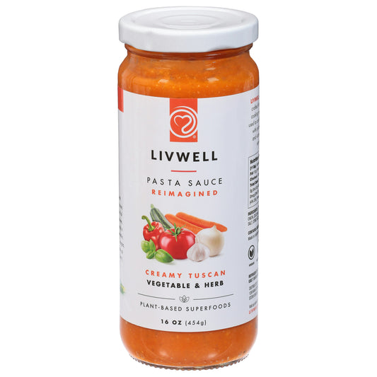 Livwell Foods Sauce Pasta Creamy Tuscan Vegetable & Herb 16 Oz (Pack of 6)