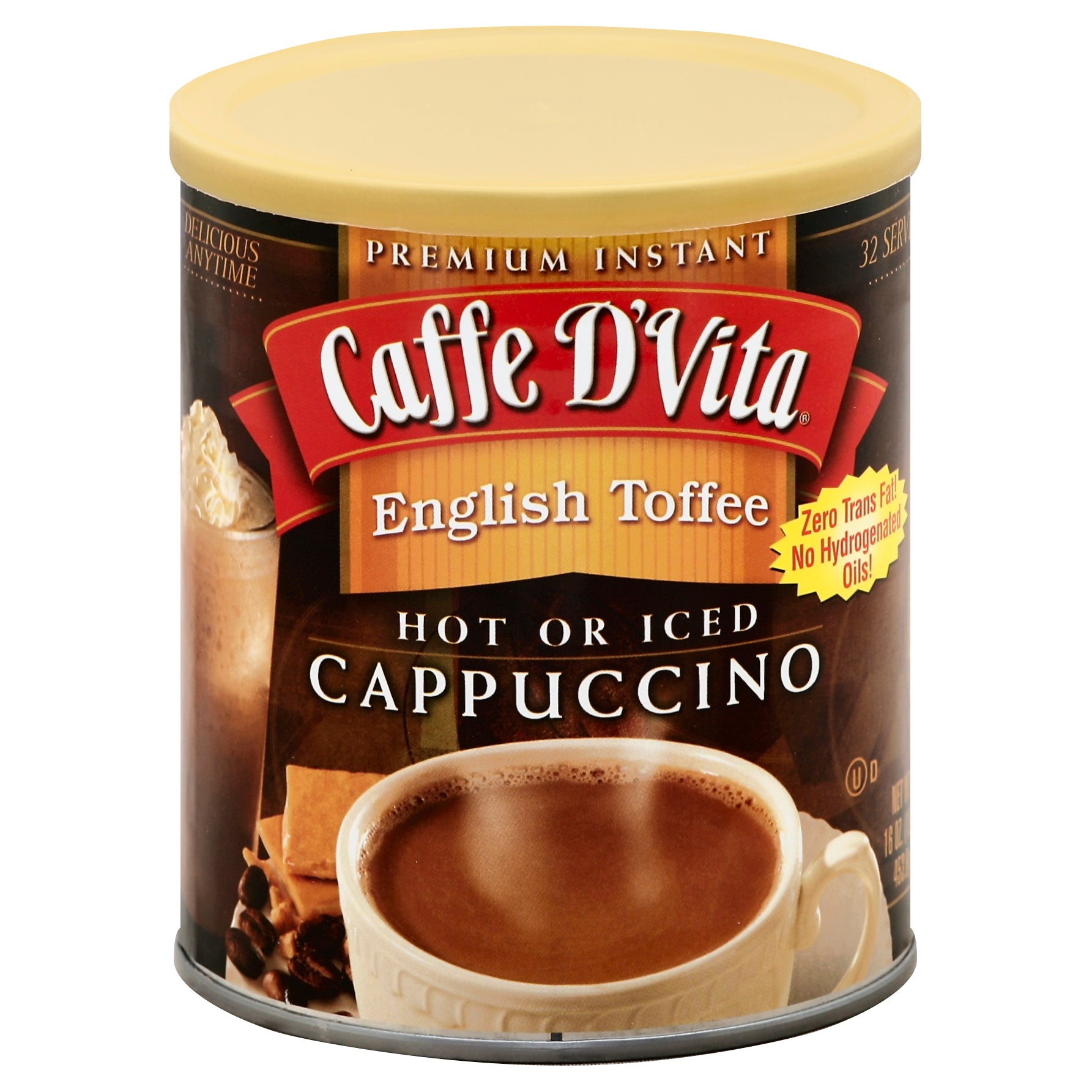 Caffe D Vita Cappuccino English Toffee 16 oz (Pack Of 6)