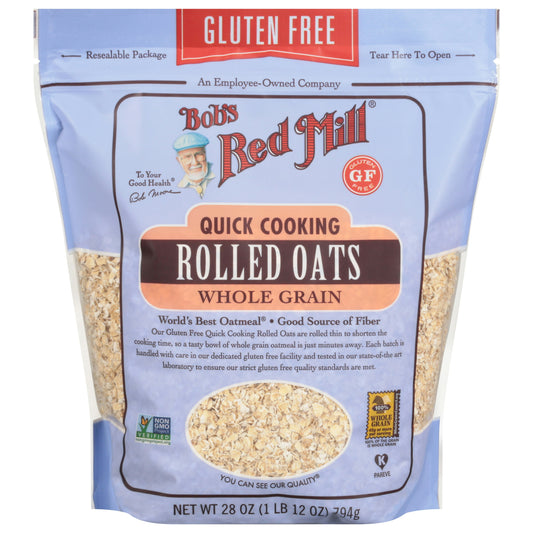 Bobs Red Mill Oats Rolled Gluten Free Quick Cook 28 oz (Pack of 4)