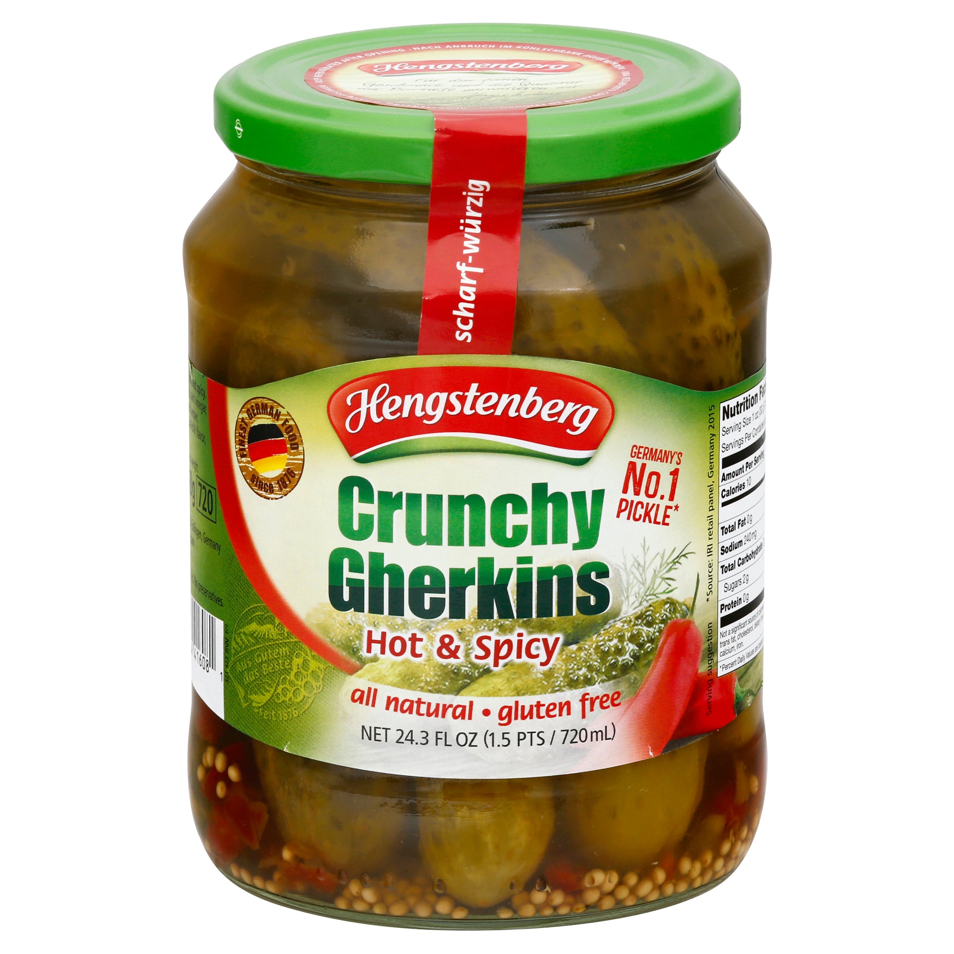 Hengstenberg Gherkins Hot And Spicy 24.3 oz (Pack Of 12)