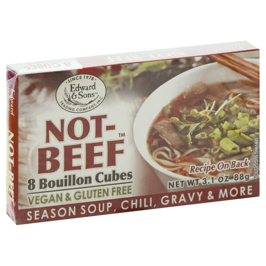 Edward & Sons Bouillon Cube Gluten Free Not Beef 3.1 Oz Pack of 12