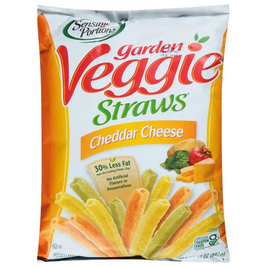 Sensible Portions Veggie Straws Cheddar Cheese 12 oz (Pack of 8)