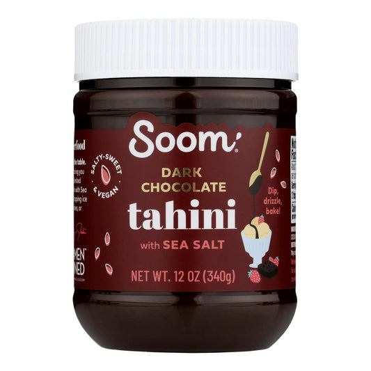 Soom - Tahini Spread Dark Chocolate Sea Salt 12 oz (Pack of 6)