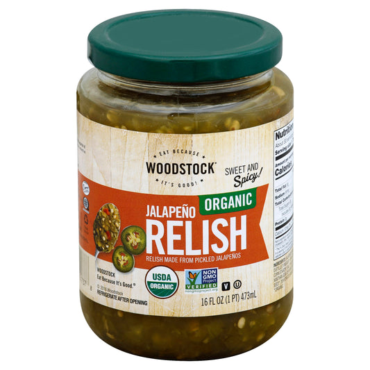 Woodstock Relish Jalapeno 16 oz (Pack of 6)