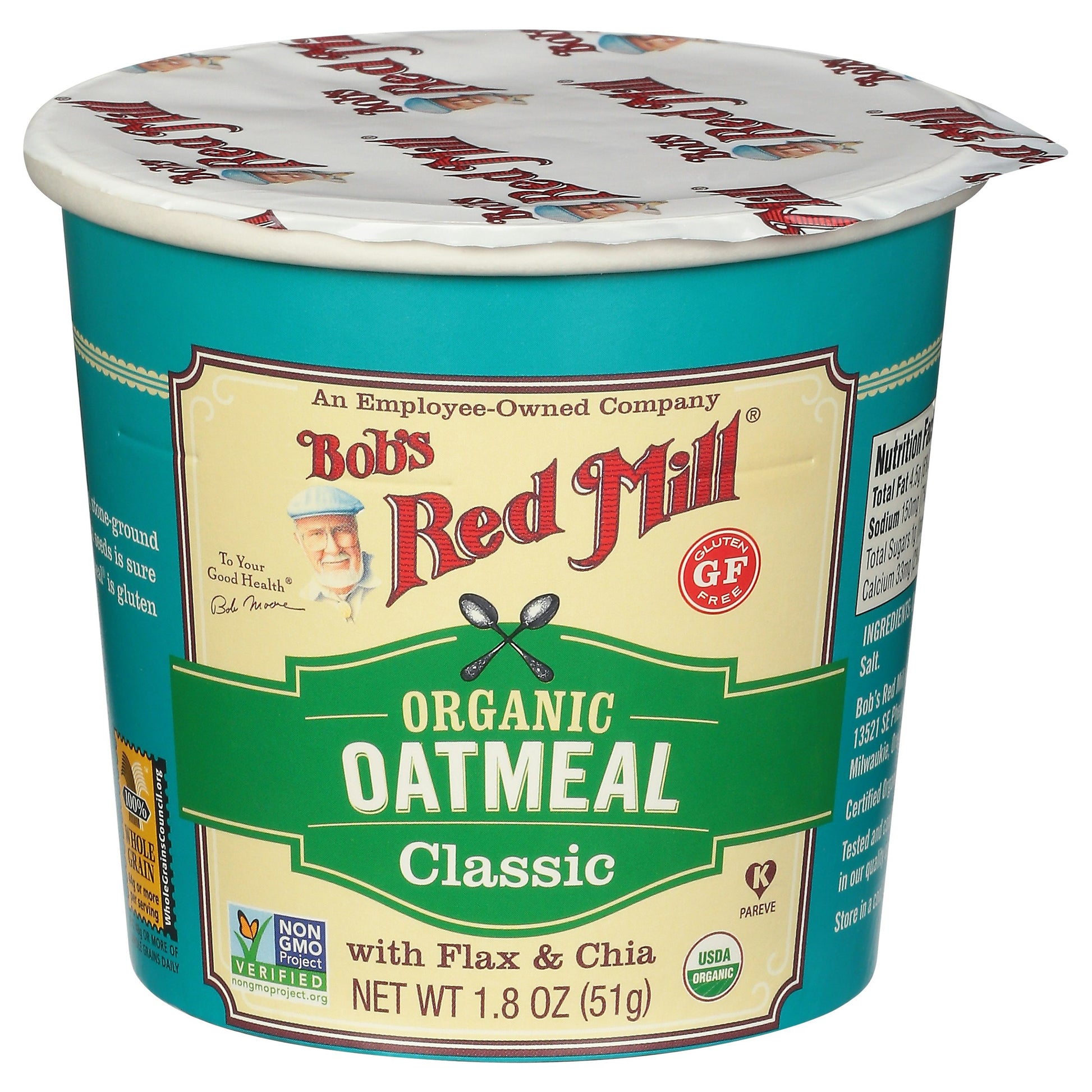 Bobs Red Mill Oatmeal Cup Org Classic 1.8 oz (Pack of 12)