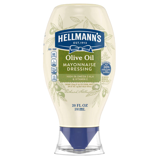 Hellmanns Mayo Olive Oil Squeeze 20 Oz (Pack Of 12)