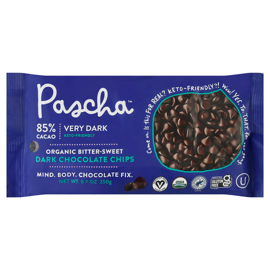 Pascha Chocolate Baking Chip 85% Cacao 8.8 oz (Pack Of 6)