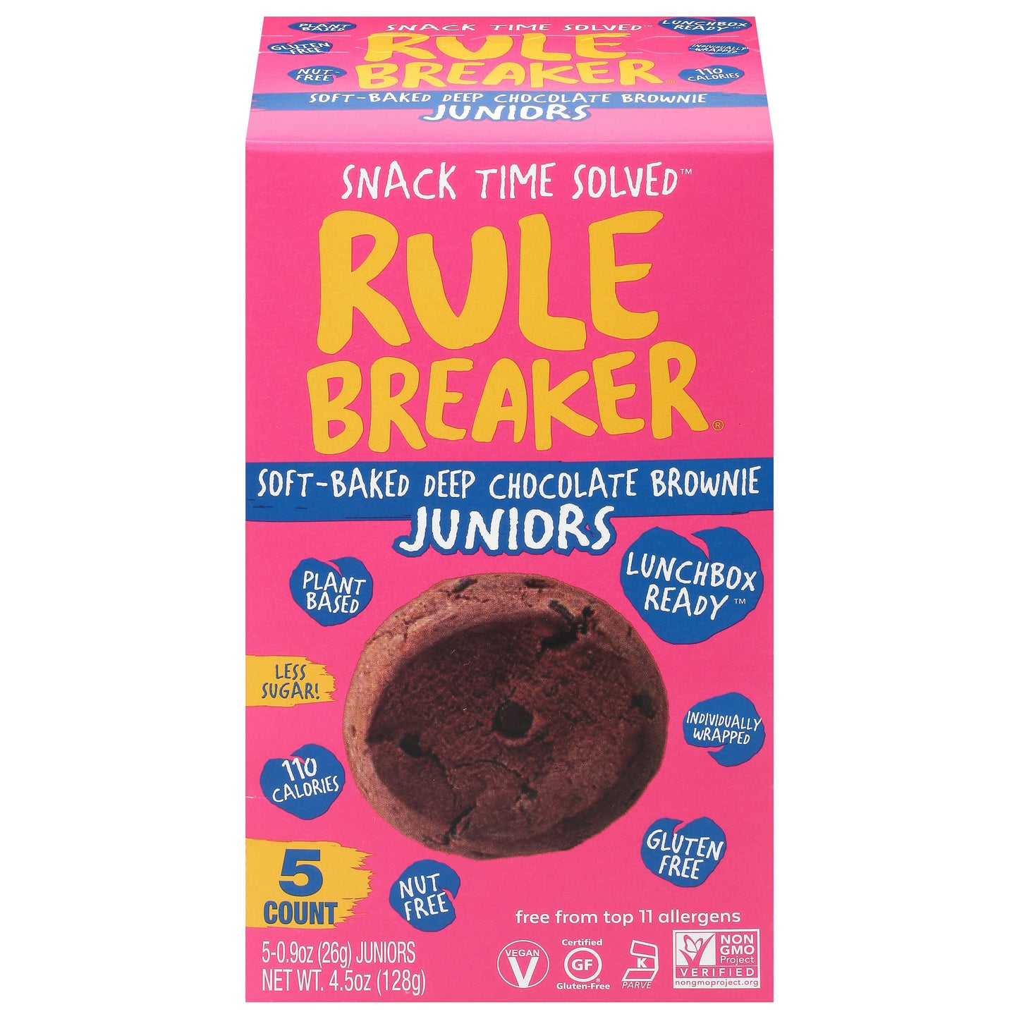 Rule Breaker Snacks Cookies Chickpea Brownie 4.5 oz (Pack of 6)