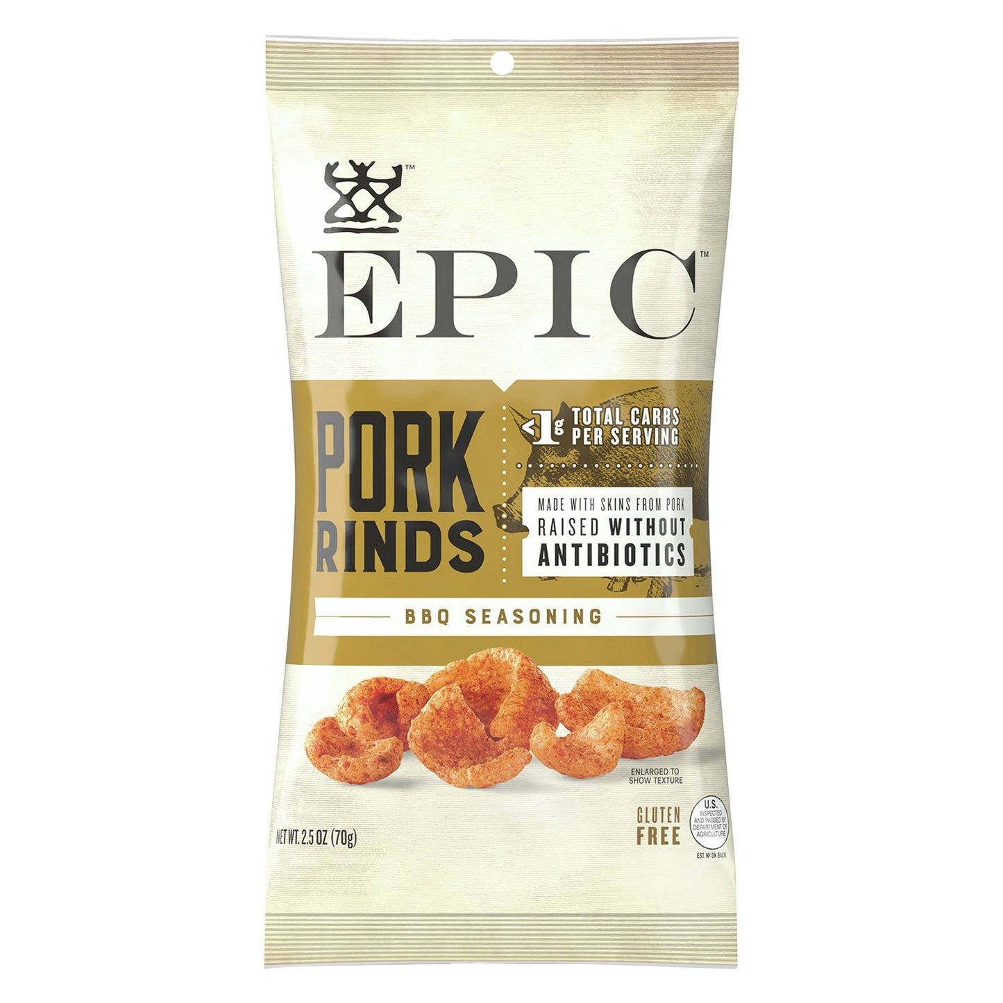 Epic Pork Rinds Barbeque 2.5 Oz (Pack of 12)