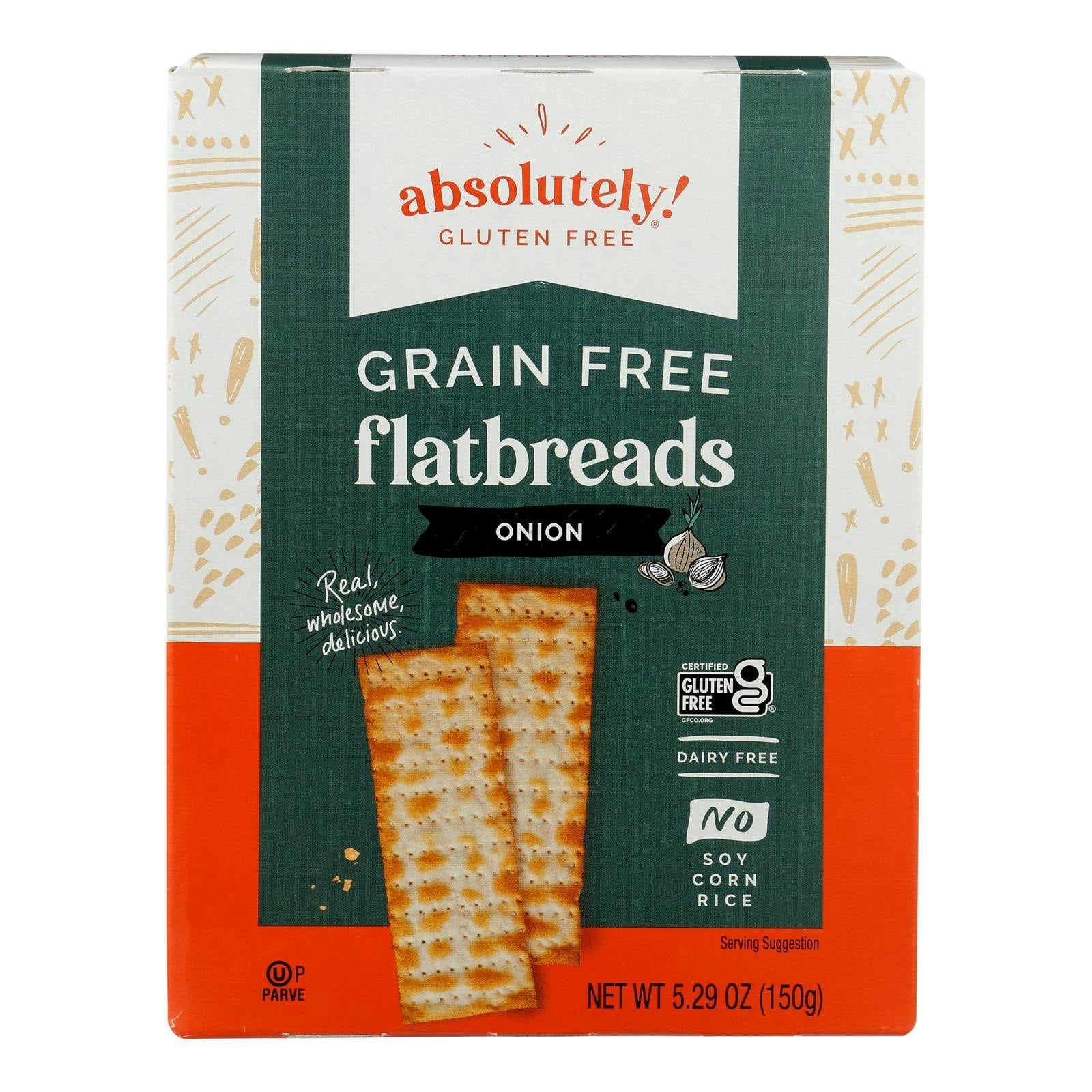 Absolutely Gluten Free Flatbread Gf Toasted Onion - 5.29 oz (Pack of 12)