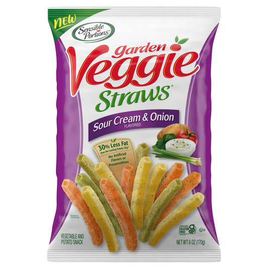 Sensible Portions Straw Veggie Sour Cream Onion 6 oz (Pack of 6)