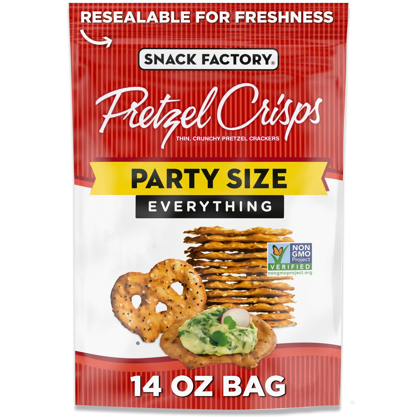 Snack Factory Pretzel Crisp Everything 14 Oz Pack of 12