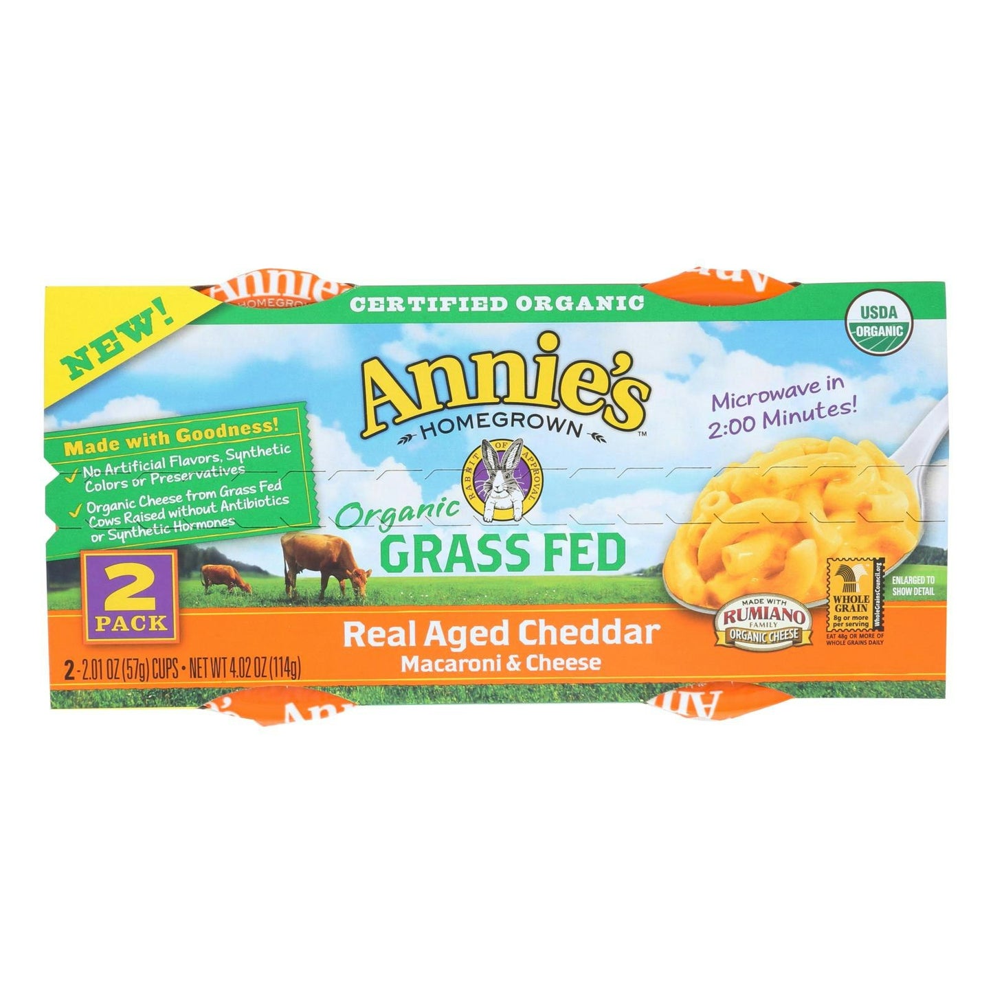 Annie's Homegrown Macaroni and Cheesee Cup Organic Gluten Free Micro 4.02 oz (Pack of 6)