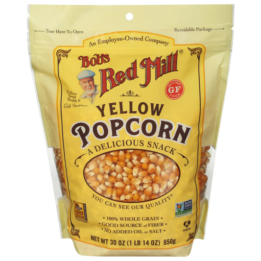 Bobs Red Mill Popcorn Yellow Whole RTE 30.8 Oz Pack of 4