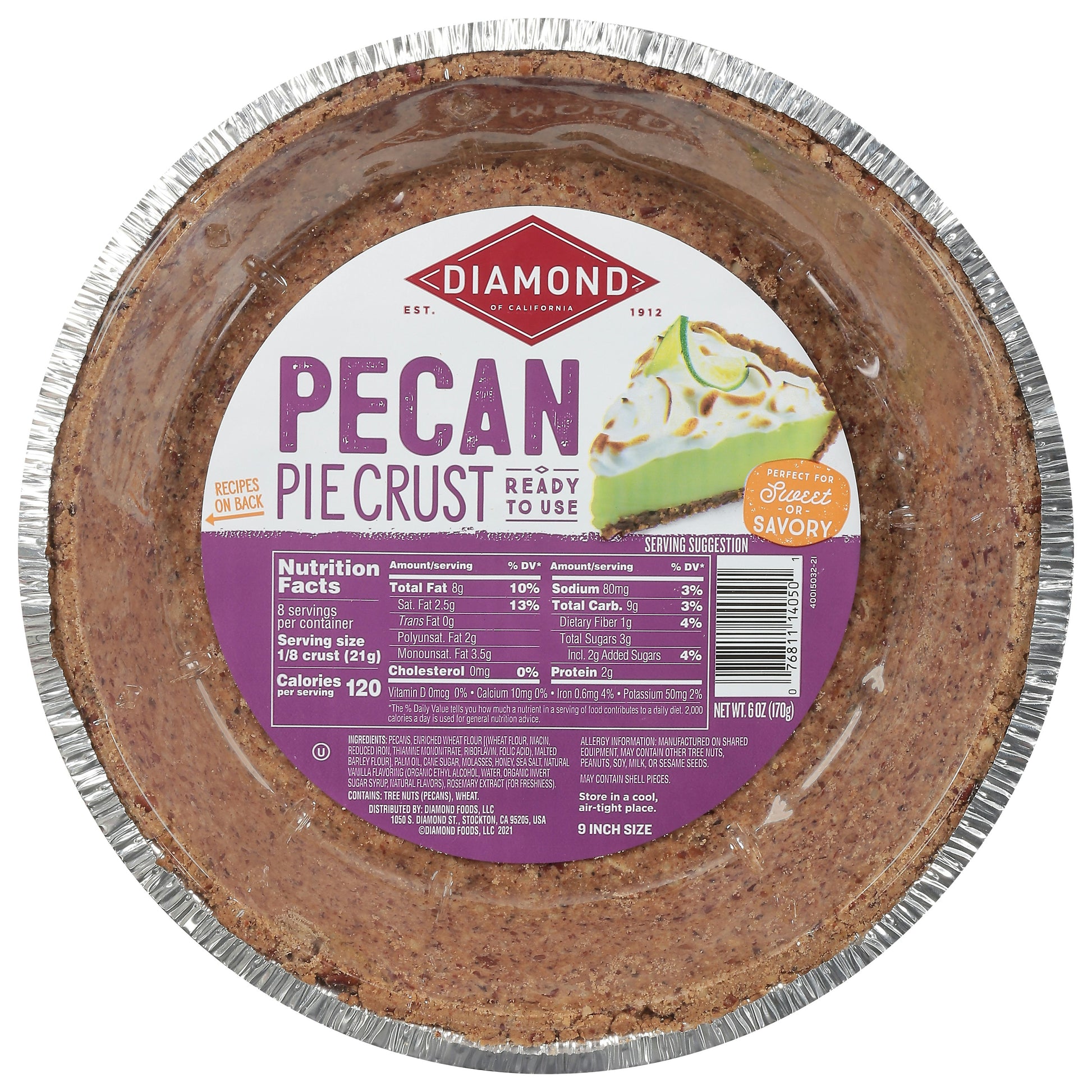 Diamond Shell Pie Pecan 6 Oz (Pack of 12)