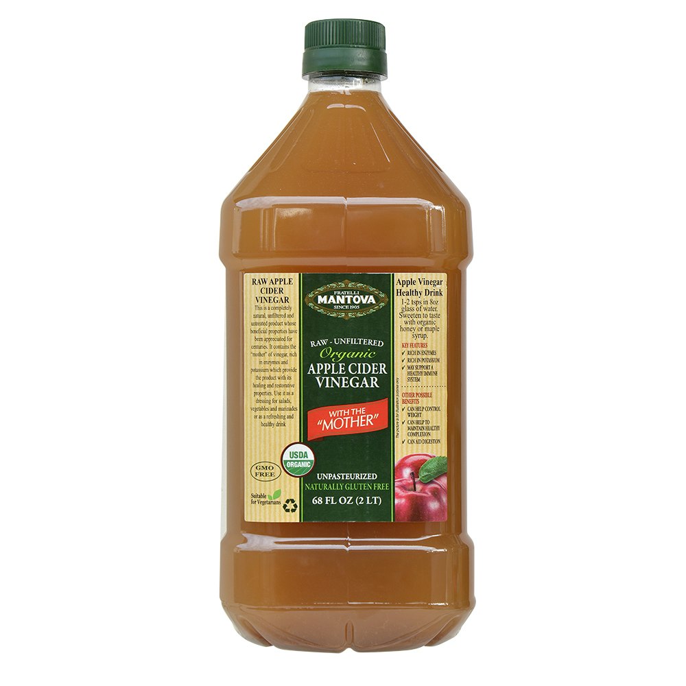 Mantova Organic Apple Cider Vinegar 68 oz (Pack of 6)