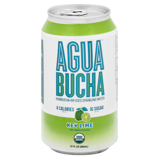 Agua Bucha Water Sparkling Kombucha Infused Lime 12 Fo Pack of 12