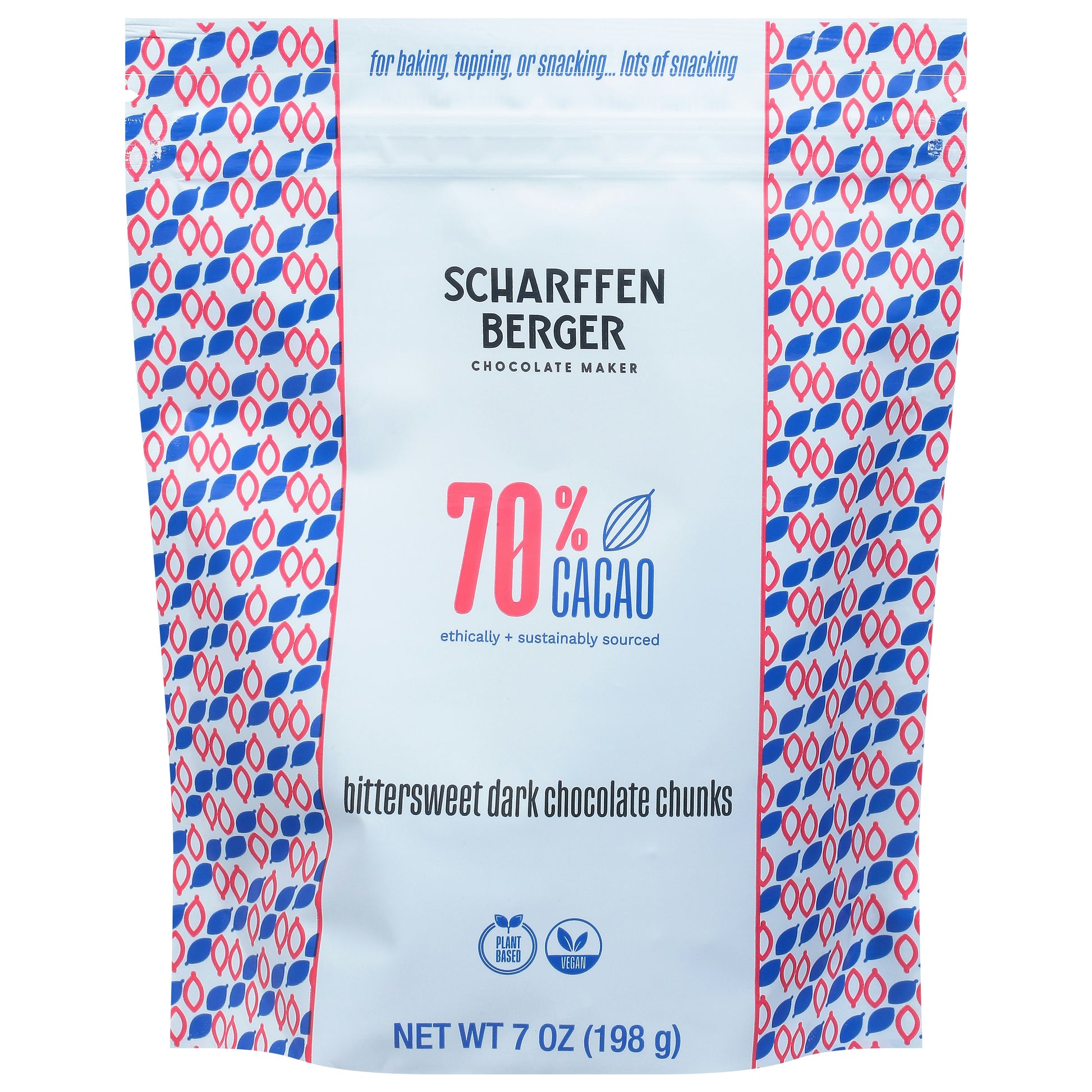 SCHARFFEN BERGER Baking Chunks Fine Artisan Dark Chocolate Bittersweet 7 Oz Pack of 8