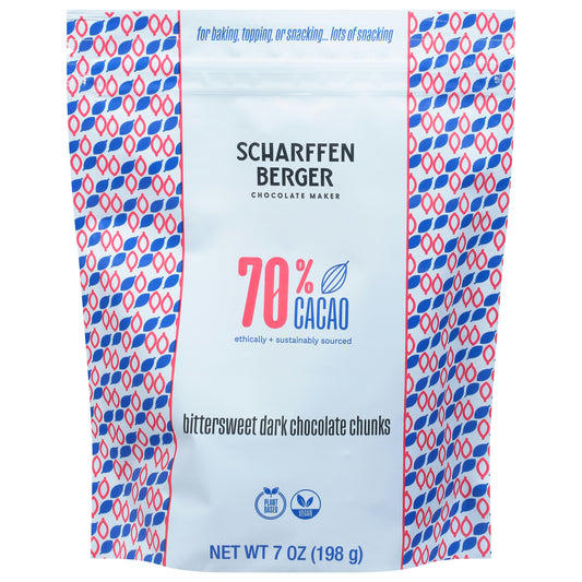 SCHARFFEN BERGER Baking Chunks Fine Artisan Dark Chocolate Bittersweet 7 Oz Pack of 8