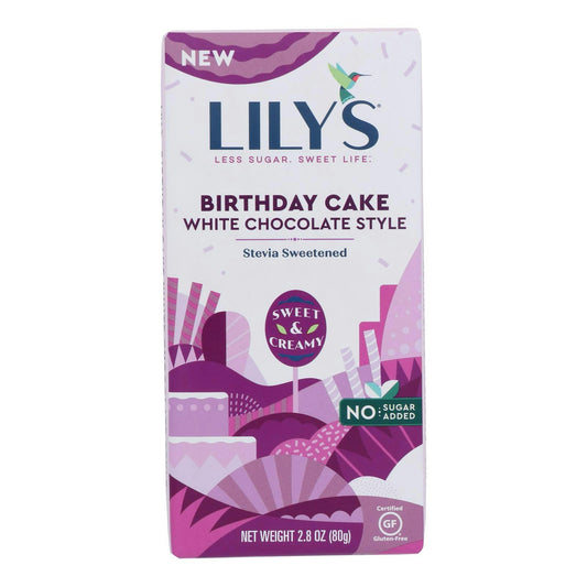 Lilys - Birthday Cake White Chocolate Bar 2.8 oz (Pack of 12)