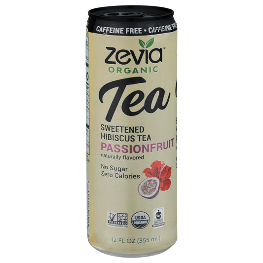 Zevia Hibiscus Tea Passionfruit Organic Caffeine Free 12 FO (Pack of 12)