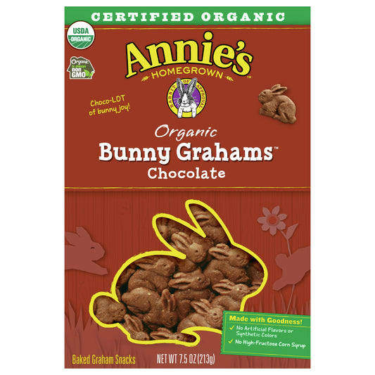 Annies Homegrown Cookie Bunny Graham Chocolate 7.5 Oz Pack of 12